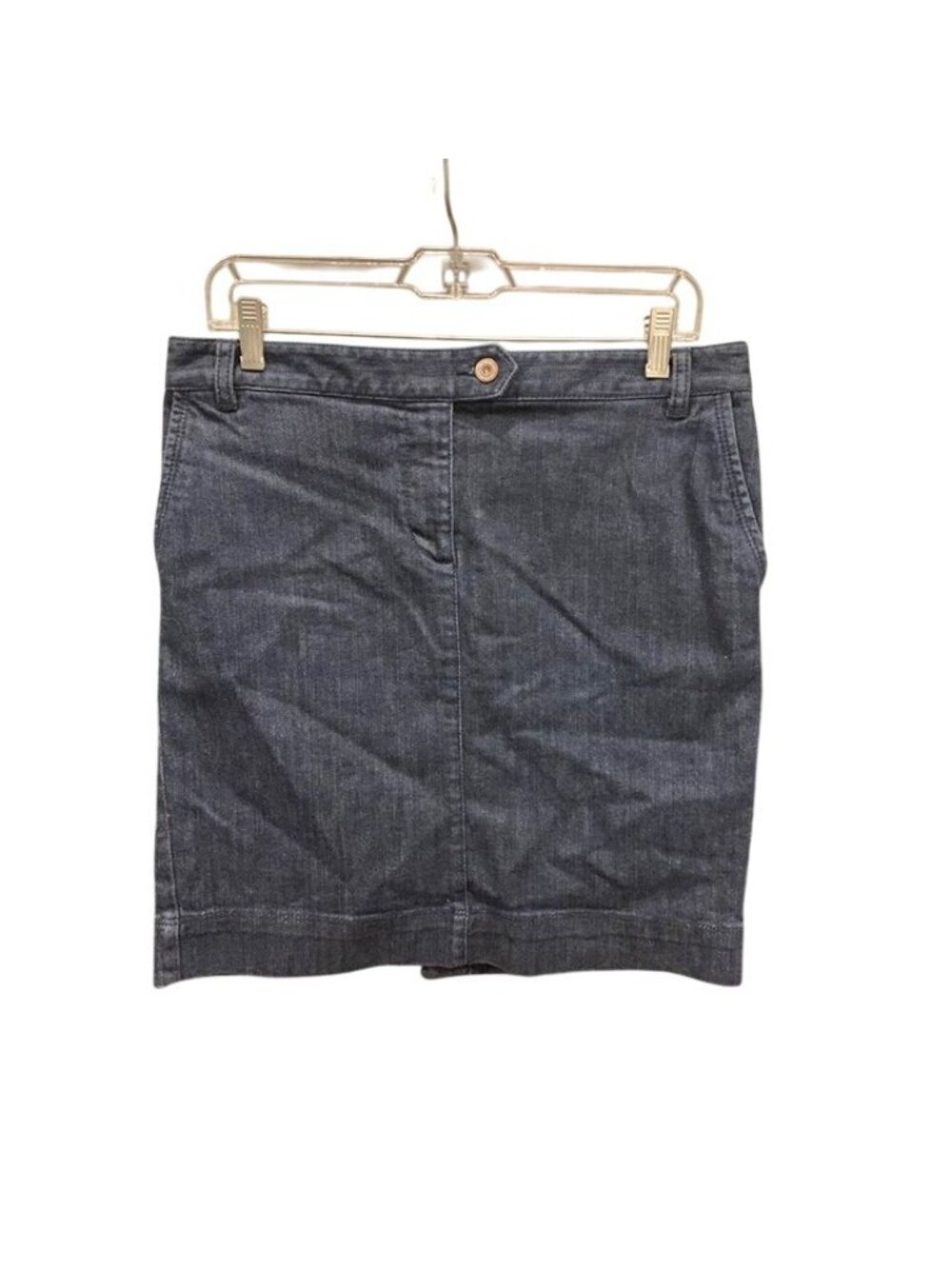 Ann Taylor LOFT Petite Dark Wash Denim Skirt 8P Classic Style (G905)